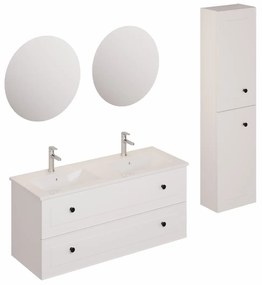 Fürdőszobagarnitúra mosdóval, mosogató csapteleppel, kifolyóval és szifonnal Naturel Forli fehér KSETFORLI6