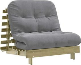 vidaXL tömör impregnált fenyőfa futon kanapéágy matraccal 90x206x11 cm