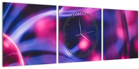 Absztrakt lila kép (órával) (90x30 cm)