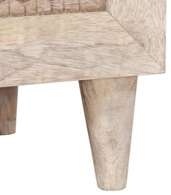 TV szekrény fiókkal Fehér 80 x 33 x 46 cm tömör mangófa