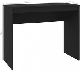 fekete szerelt fa íróasztal 90 x 40 x 72 cm