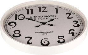 Falióra 60 cm átmérő patinás fém fehér Grand Hotel mintával