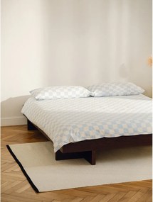 Barna MDF franciaágy ágytámla nélkül ágyráccsal 160x200 cm kőrisfa dekorral Kito – noo.ma