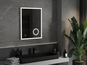 Mexen Kala, LED fürdoszobai tükör háttérvilágítással és kozmetikai tükörrel 60 x 80 cm, 6000K, páramentes, 9820-060-080-611-00