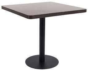 Sötétbarna MDF bisztróasztal 80 x 80 cm