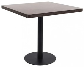 sötétbarna MDF bisztróasztal 80 x 80 cm