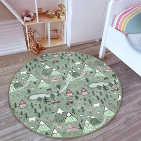 Zöld gyerek szőnyeg ø 120 cm Comfort – Mila Home