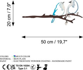 Bird fém kerti dísztárgy, 20×50 cm – TR565TNL1395
