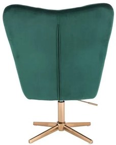 HR650CROSS Sötétzöld modern velúr szék arany lábbal