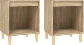 vidaXL 2 db sonoma tölgy éjjeliszekrény 40 x 35 x 50 cm