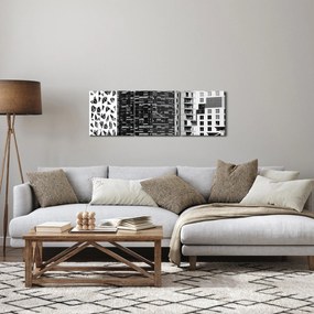 Fekete-fehér építészet képe (órával) (90x30 cm)