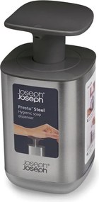 Fényes ezüstszínű rozsdamentes acél szappanadagoló 250 ml Presto Steel – Joseph Joseph