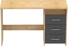 Számítógépasztal, artisan tölgy/grafit, LARISTOTE NEW