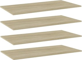vidaXL 4 db sonoma-tölgy színű forgácslap könyvespolc lap 80x20x1,5 cm