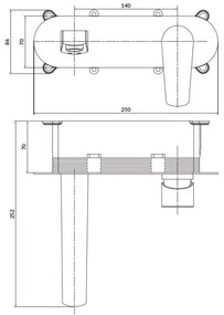 Cersanit S951-337 - Fürdőcsap rejtett beépítéshez MODUO fényezett króm
