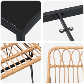 5 darabos Kerti Étkező Szett Barna Poly Rattan