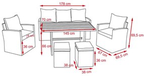 Avenberg BRISTOL Kerti rattan szett - szürke