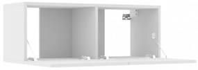 2 db fehér szerelt fa TV-szekrény 80 x 30 x 30 cm