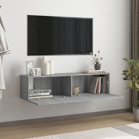 szürke sonoma színű szerelt fa TV-szekrény 120 x 30 x 30 cm
