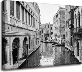 Vászonkép Velence város fekete-fehér 40X30