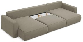 Világosbarna kinyitható-tárolóhelyes (U alakú) sarokkanapé Kapua – Makamii