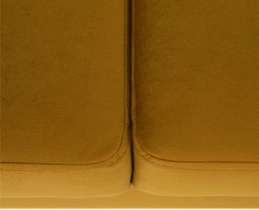 Teljesen kárpitozott heverő, mustár színű szövet, LUANA
