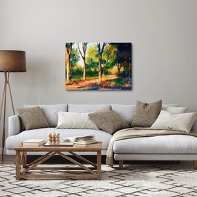 Erdő képe a nyári napsütésben, festmény (70x50 cm)