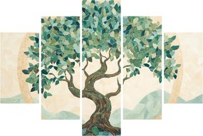 Kép – Elegáns mozaik fával (150x105 cm)