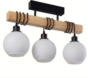 BRILAGI - Felületre szerelhető csillár WOOD GLASS 3xE27/60W/230V fenyő/fekete/fehér