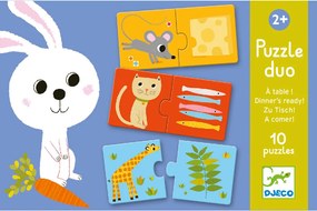 Párosító puzzle - Ki mit eszik?, 20 db-os - Dinner's ready!