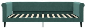 sötétzöld kihúzható bársony heverő 100 x 200 cm