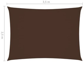 barna téglalap alakú oxford-szövet napvitorla 2,5 x 3,5 m