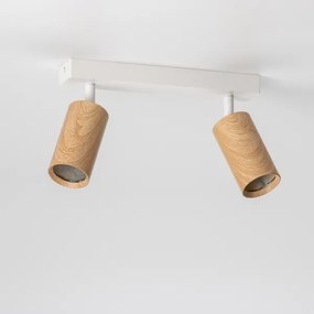 Brilagi - Spotlámpa SELE 2xGU10/30W/230V fehér/tölgy dekor