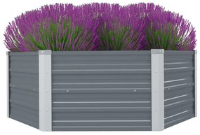 vidaXL Kerti magaságyás horganyzott acélból 129x129x46cm szürke