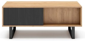 Natúr színű dohányzóasztal tölgyfa dekorral 55x110 cm Madona – Marckeric