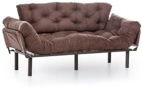 Nitta Triple Kihúzhatós Kanapé, Futon, 3 személyes, 225x70 cm, fém, barna