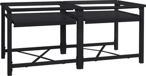 vidaXL Mosógép Talp 2 pcs Fekete 120 x 56 x 52 cm Acél
