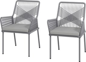 Outsunny 2 db-os Rattan Kerti Szék Szett Kültéri Bútor Karfával, Levehető Háttámlával és Párnával, Időjárásálló | Aosom