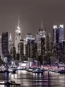 New York éjjel poszter, fotótapéta, Vlies (206x275 cm, álló)