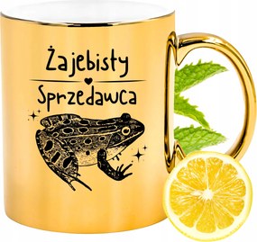 Prémium Arany Csillogó Bögre Eladó Ajándék Nyomtatott Fotóval