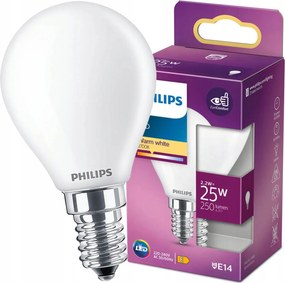 Led izzó E14 P45 Golyó 2,2W 25W 250lm 2700K Meleg Filament Philips