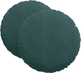vidaXL Ülőpárnák 2 pcs Sötétzöld Ø 40 x 13 cm Bársony