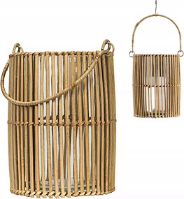 Lampion Lámpa Boho Bambusz természetes álló gyertyatartó felakasztható