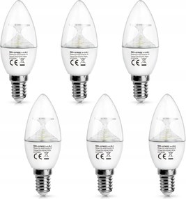 6x Led gyertya izzó Shine Hai 4,5W 4000K