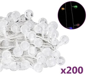 gömb alakú 8 funkciós színes tündérfényfüzér 200 LED-del 20 m