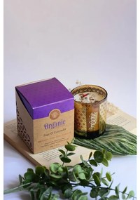 Szerves gyertya Sage & Lavender 200 g üvegbenaranyfóliával