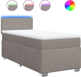 vidaXL tópszínű szövet rugós ágy matraccal 90 x 190 cm