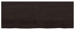 sötétbarna kezelt tömör tölgyfa fali polc 160 x 60 x (2-4) cm