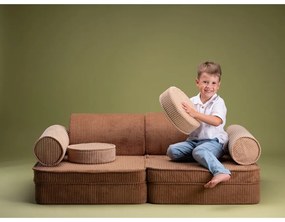 Barna kordbársony gyerek kanapé 132 cm Settee – Wigiwama