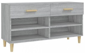 szürke sonoma színű szerelt fa cipőszekrény 102 x 35 x 55 cm